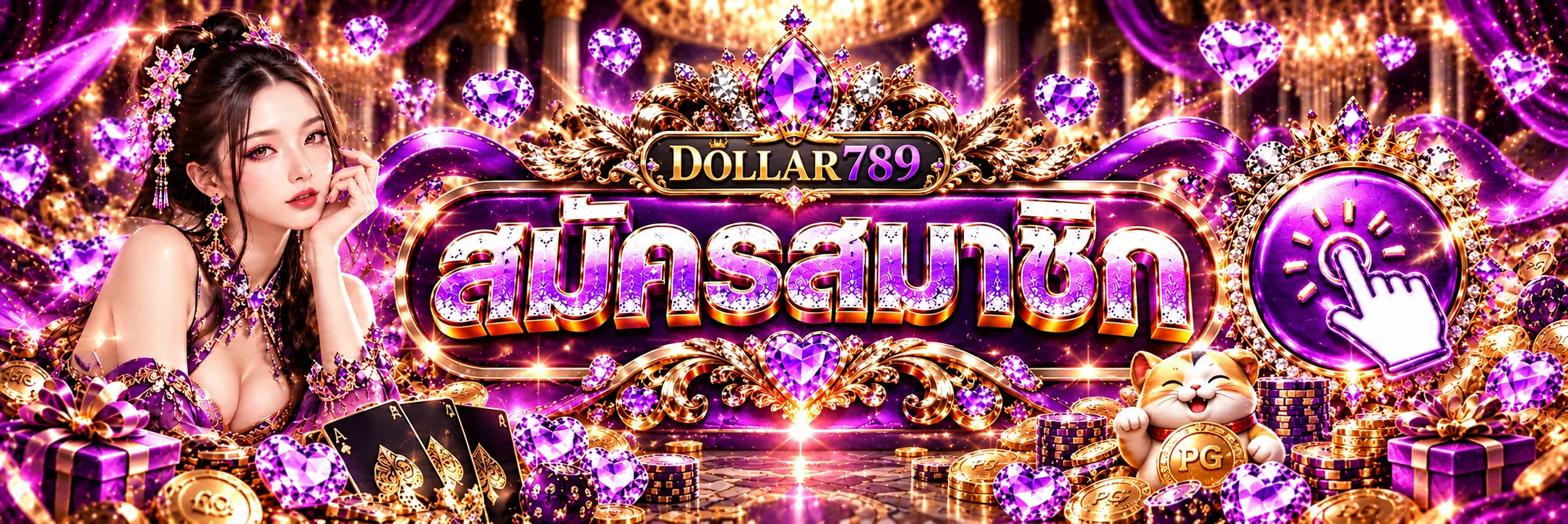 ป้ายสมัครสมาชิกและทางเข้า DOLLAR789 เว็บหลัก